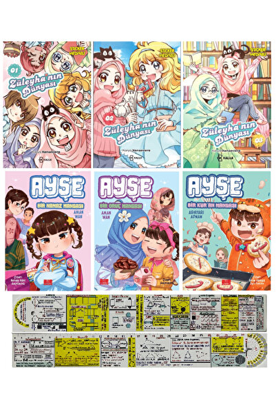 hayykitap Züleyhanın Dünyası + Ayşe Serisi 6'lı Manga Seti + Mat. Öğreten Cetvel