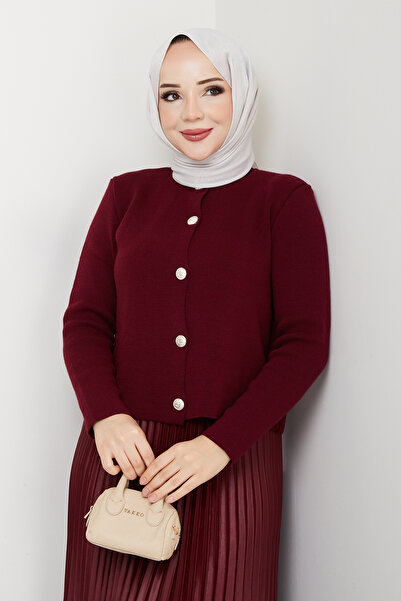 modapark.ist Women's Buttoned Front Knitwear Cardigan Pleated Skirt Set