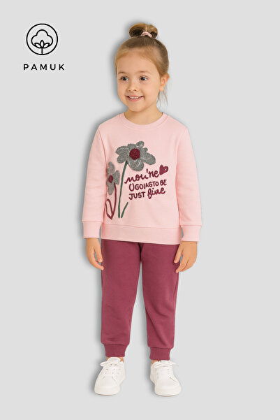 HK HOPKİDS Κοριτσίστικο κοστούμι με κέντημα λουλουδιών από ύφασμα δύο κλωστών...