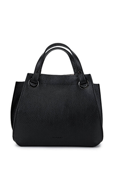 Ripani حقيبة كتف نسائية من الجلد الطبيعي باللون الأسود