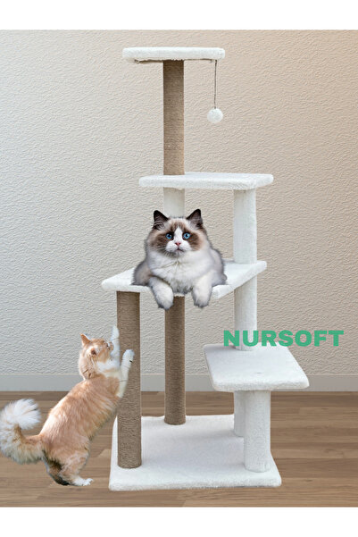 Nursoft Premium Tırmalama Tahtası Çok Katlı Uzun Boy Büyük Boy Kedi Ağacı