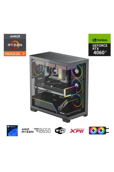 ETERNAL POWER RYZEN 7 9800X3D 64G DDR5 1TB M.2 RTX 4060Tİ B650 WIFI 750W 240M