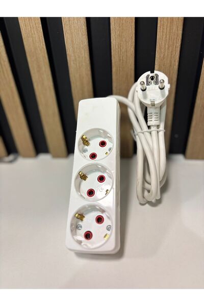 Vip Aydınlatma URAS 3'LÜ 3 METRE KABLOLU TOPRAKLI ARA SEYYAR UZATMA KABLOSU