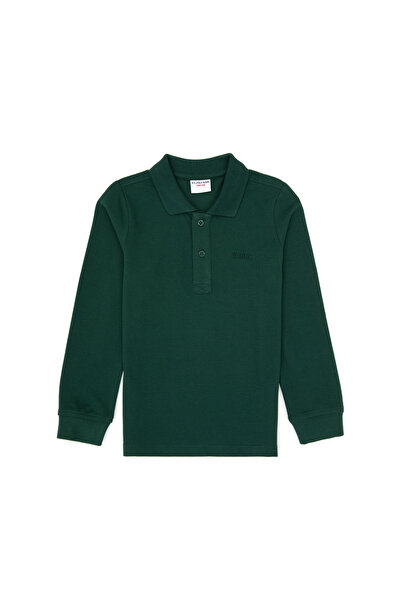 U.S. Polo Assn. Erkek Çocuk Koyu Yeşil Basic Polo Yaka Sweatshirt 50313790-VR079