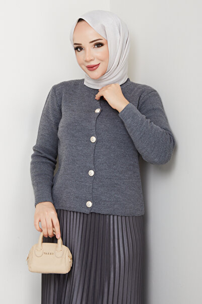 modapark.ist Women's Buttoned Front Knitwear Cardigan Pleated Skirt Set