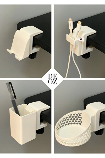 DEOZ3D منظم مكتبي معياري - منظم بـ 8 وظائف مع مشبك عالمي