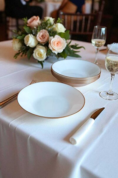 Luminarc Arcopal Zelie 6-Piece 20 cm Gilded White Deep Dinner Plate Gld