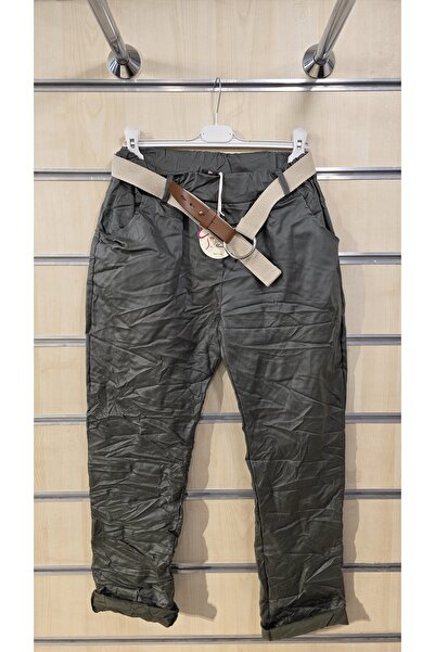 Park Moda Italian Pants with Leather Look Belt