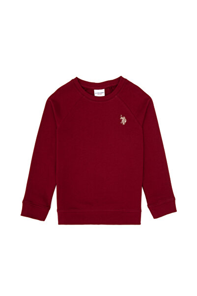 U.S. Polo Assn. Boy's Burgundy Basic Crew Neck Sweatshirt 50313832-Vr014