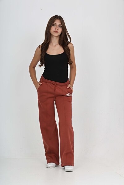 Toontoy Girl's Wide Leg Printed Sweatpants