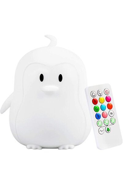 OEM Lampă de noapte „Penguin” + telecomandă, silicon, reîncărcabilă USB, 9 cu...