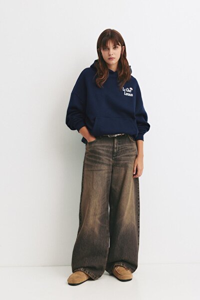 Pull & Bear Şef köpek baskılı kapüşonlu sweatshirt