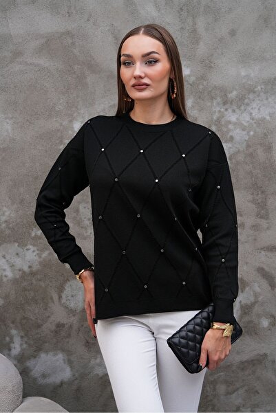 AGORATEKSTİL سترة نسائية مطرزة بالحجر بنمط البقلاوة