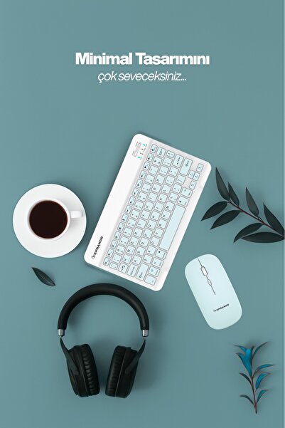 SPRANGE Tablet Ve Telefonlar İçin Bluetooth - Wireless Klavye Ve Mouse Set - Mavi