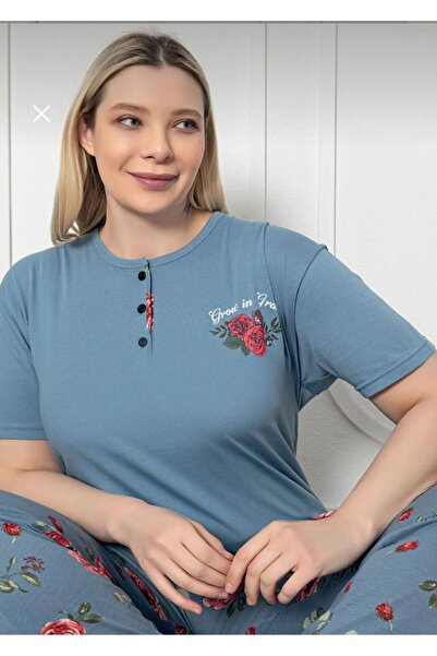 Sima Butik Women's Plus Size Piama Suit