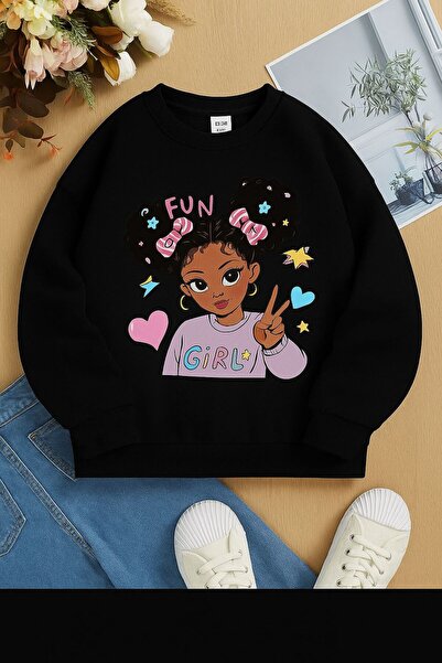 BENROMA 3-слойна джърси момичешка забавна печатна унисекс детска суитшърт