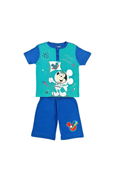 Mickey Mouse Children's short-sleeved pajamas, 100% cotton, multicolor, Astronaut, Mickey Mouse, Disney