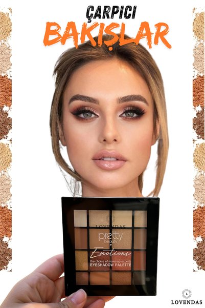 Lovendas Emotions 16-Color Earth Tones Eyeshadow Palette Intense Pigment