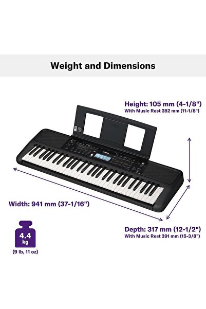 Yamaha أورغن بـ 61 مفتاحًا طراز Psr-E383