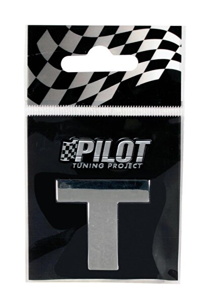 Lampa Ornament Autoadeziv Cromat 3D LAM07880, Litera T, 28 mm Înălțime, Type 3