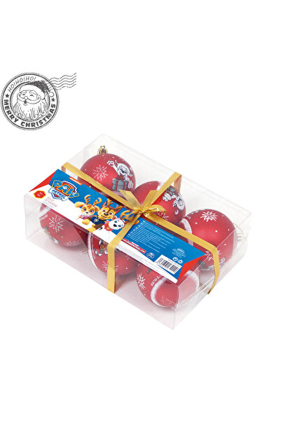 arditex Set of 6 red 8cm Christmas Paw Patrol globes
