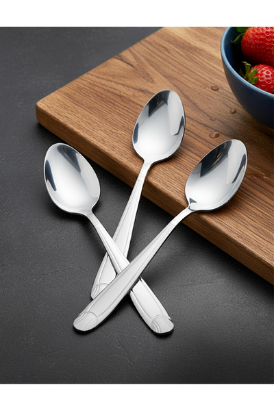 Bisbell 3-Piece Stainless Steel Dinner Spoon Set - Casino Design Cutlery
