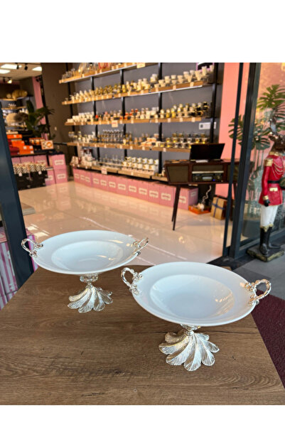 PONCİKPAZAR 2-Piece Zamak Footed Salad Bowl