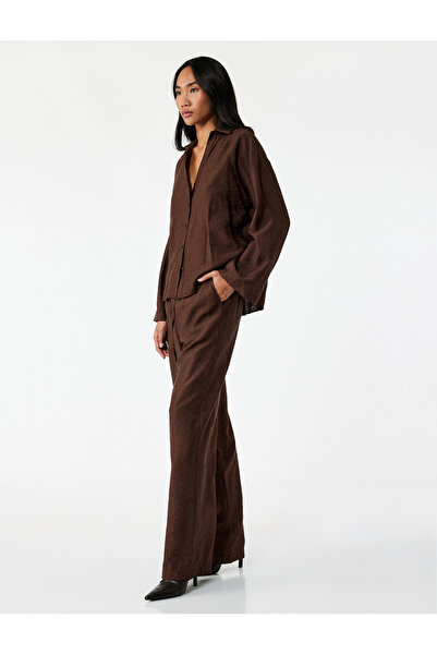 Koton Πουκάμισο με μανίκια 3/4 από ύφασμα Modal Regular Fit