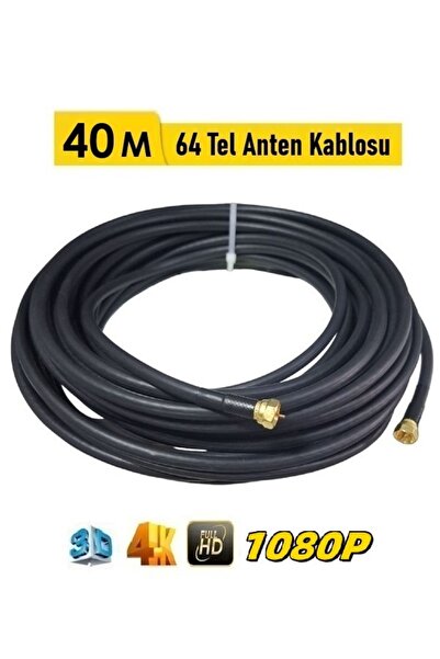 Vwin 40 Metre Rg6/U4 Gold Uçlu 64 Tel Hazır Uydu Anten Kablosu “Tak Çalıştır”...