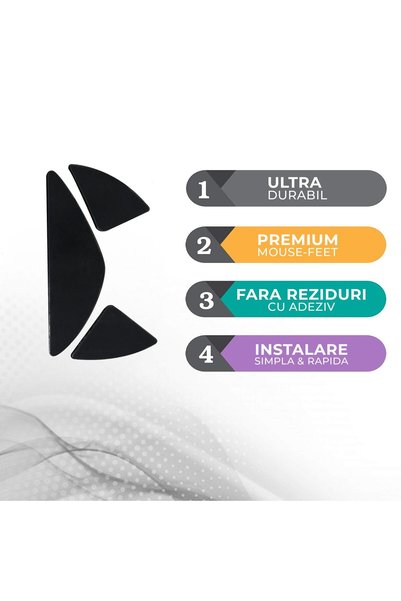 PadForce Picioare de mouse pentru Logitech Mouse M720 cu alunecare lină, picioare de mouse de schimb, Gaming, Office