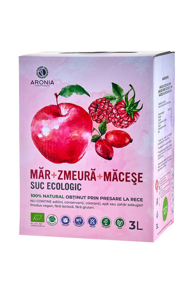 Aronia Charlottenburg Suc de măr, zmeură și măceșe 3L (RO--029)