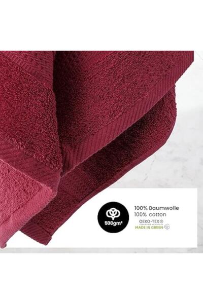 OEM Set 4 Hand Towels, Cotton, Bordeaux, 50 x 100 cm