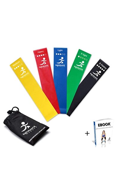 Endurance Sports Set benzi elastice fitness x5 benzi de rezistență + eBook + ...