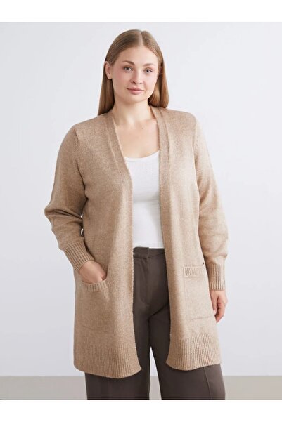 LC Waikiki LCWAIKIKI Classic Şal Yaka Kadın Triko Hırka Büyük Beden