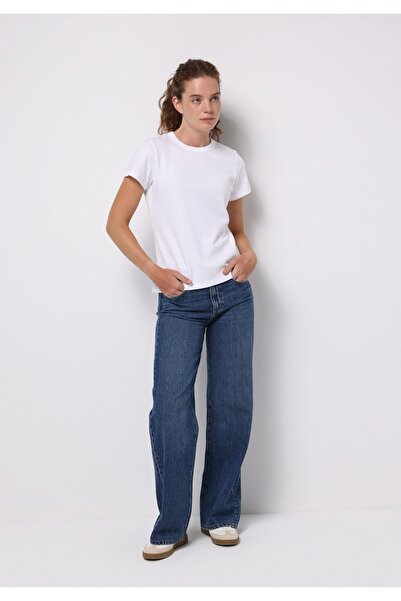 Colin's Regular Fit Yüksel Bel Geniş Paça Kadın İndigo Jean Pantolon