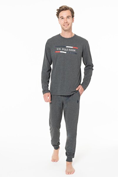 U.S. Polo Assn. Erkek Penye Dokuma Dar Paçalı Ev Giyim Alt Üst Takım