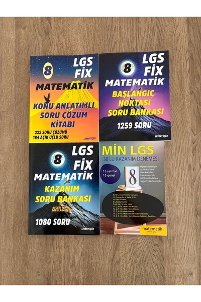 Levent İçöz Yayıncılık Lgs fix başlangıç matematik 4 lü seti