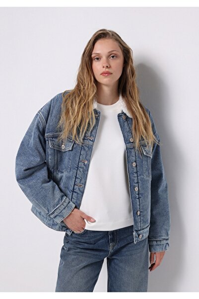 Colin's Oversize Fit Düğmeli Astarsız Kadın Denim Ceket
