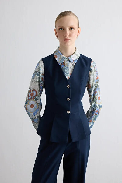 Gusto Anka Koleksiyonu Viskon Gömlek - Mavi