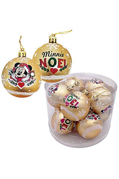 arditex Set 10 globuri 6cm Craciun Minnie Mouse aurii