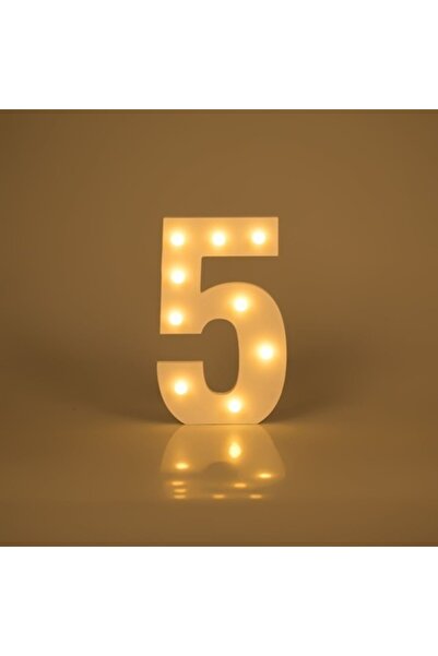 SHOPIENS Декоративен дървен фон номер 5, бял с LED диод, за годишнина или сни...