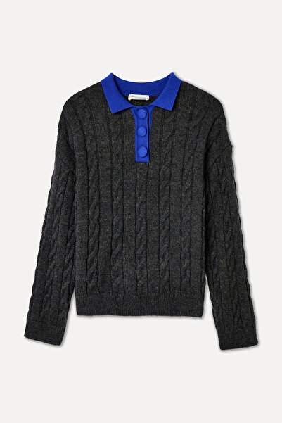 Mudo Hair Braided Polo Neck Sweater