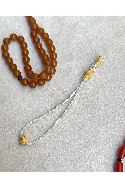 KAZZAZE Gümüş Kazaziye Özel Halka Kamçı Model Gümüş Tespih Püskülü