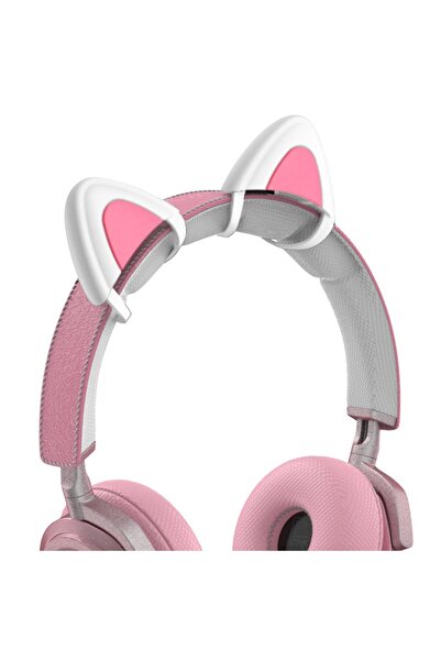 PadForce Căști over-ear Cat Ears, compatibile cu HypreX, Razer, Bose, potrivire universală - Alb