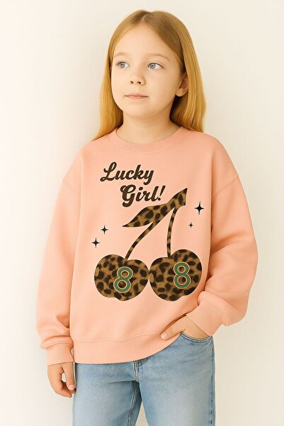 E-ROMA Hanorac pentru copii unisex cu imprimeu de cireșe, din bumbac pieptăna...