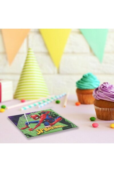 SHOPIENS Set 16 Bucati Servetele Masa 2 Straturi Petrecere Copii Spiderman 33x33cm