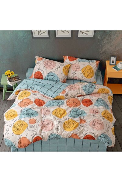 Cozy Home Double bed linen ranforce cotton with elastic, Cozy Home, Modern mint with circles