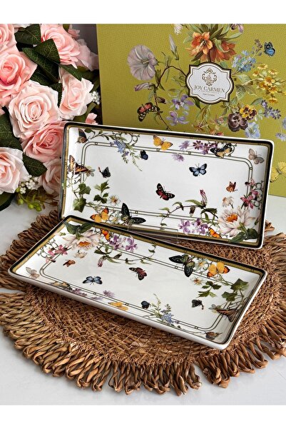 ROSSEV Muse Garden Rectangular Presentation Plate Set of 2 Small