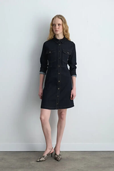 Gusto Denim Elbise - Lacivert