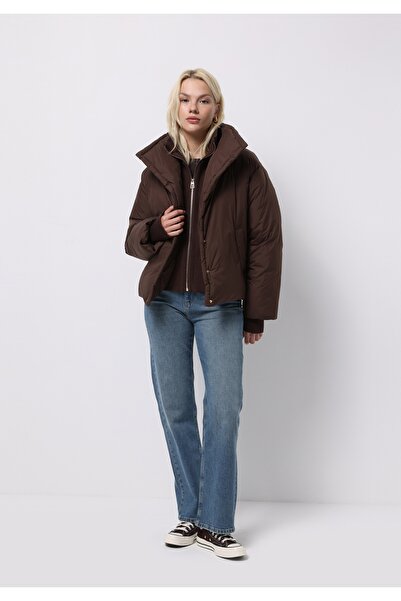 Colin's Дамско кафяво палто с цип и подплата, с редовна кройка